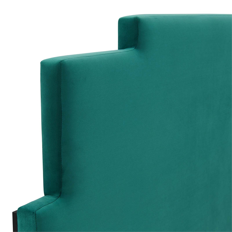 Modway Kasia Modern Performance Velvet Twin Headboard in Teal Green