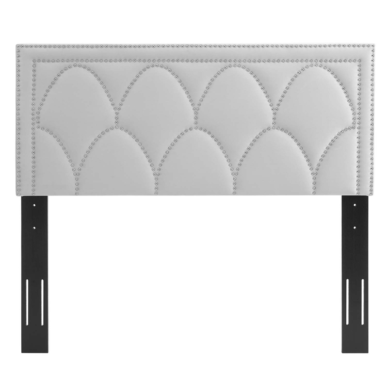 Modway Greta Modern Performance Velvet Twin Headboard in Light Gray