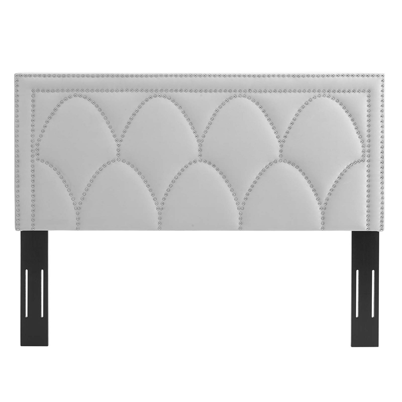 Modway Greta Modern Performance Velvet Twin Headboard in Light Gray