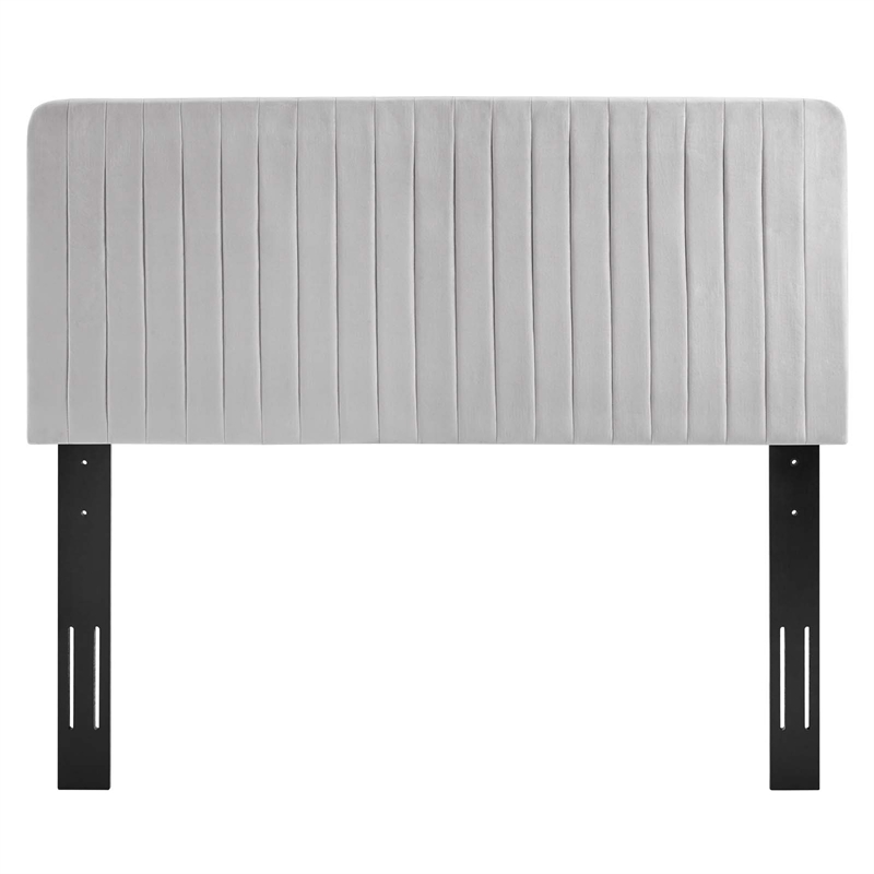Modway Milenna Channel Tufted Velvet King/California King Headboard - Light Gray