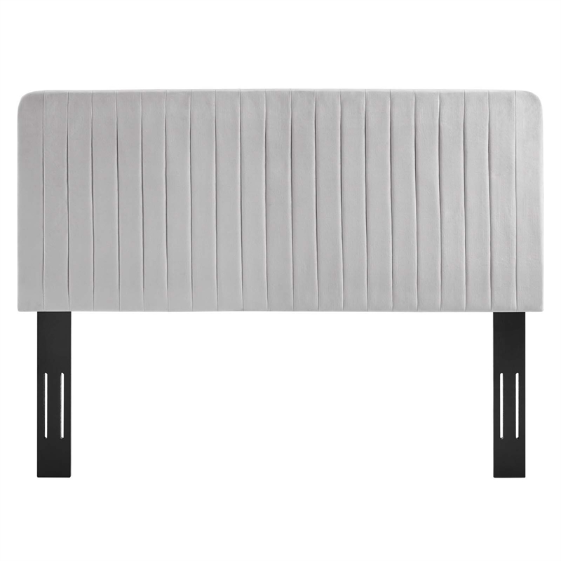 Modway Milenna Channel Tufted Velvet King/California King Headboard - Light Gray