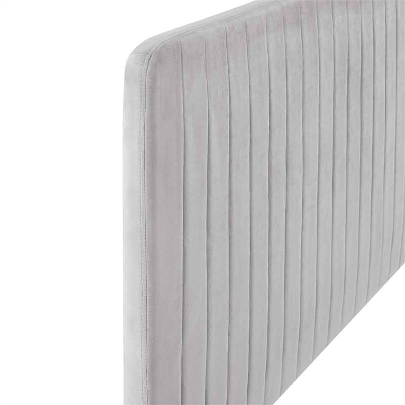 Modway Milenna Channel Tufted Velvet King/California King Headboard - Light Gray