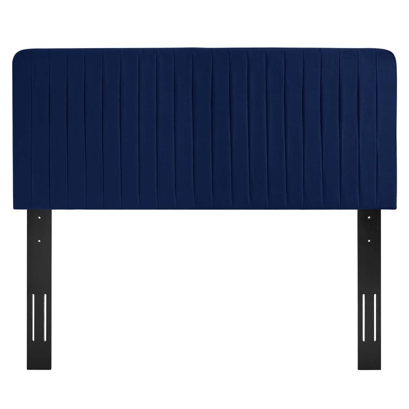 Modway Milenna Channel Tufted Velvet King/California King Headboard in Navy