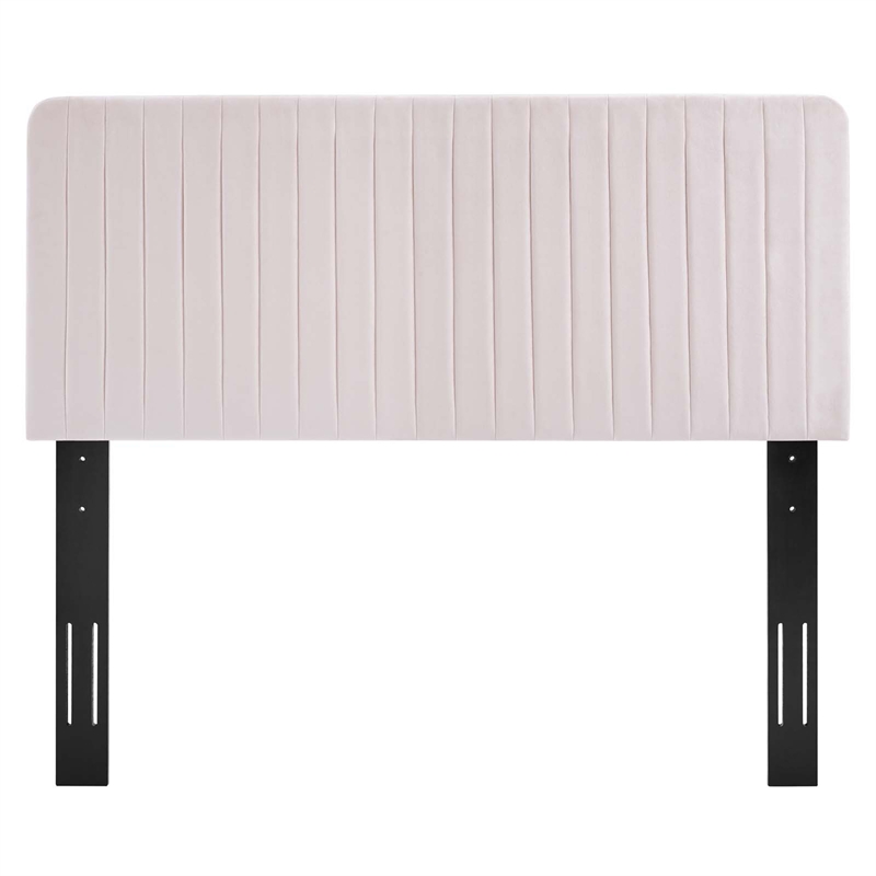 Modway Milenna Channel Tufted Velvet King/California King Headboard in Pink