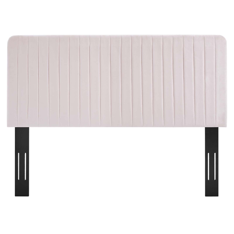 Modway Milenna Channel Tufted Velvet King/California King Headboard in Pink