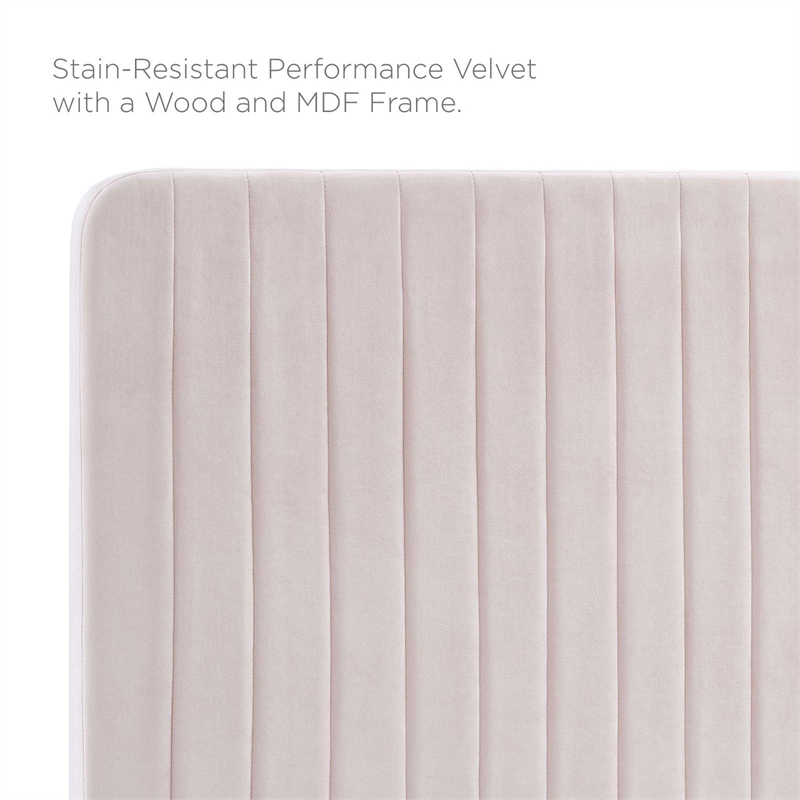 Modway Milenna Channel Tufted Velvet King/California King Headboard in Pink
