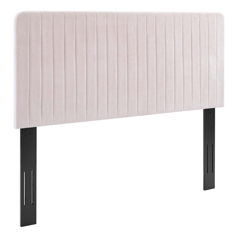 Modway Milenna Channel Tufted Velvet King/California King Headboard in Pink
