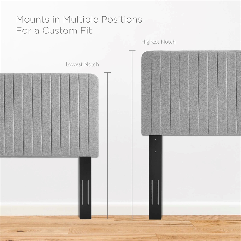 Modway Milenna Channel Tufted Fabric King/California King Headboard - Light Gray