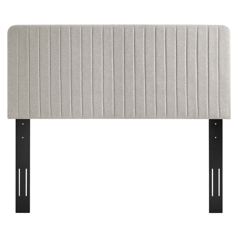 Modway Milenna Channel Tufted Fabric King/California King Headboard in Oatmeal
