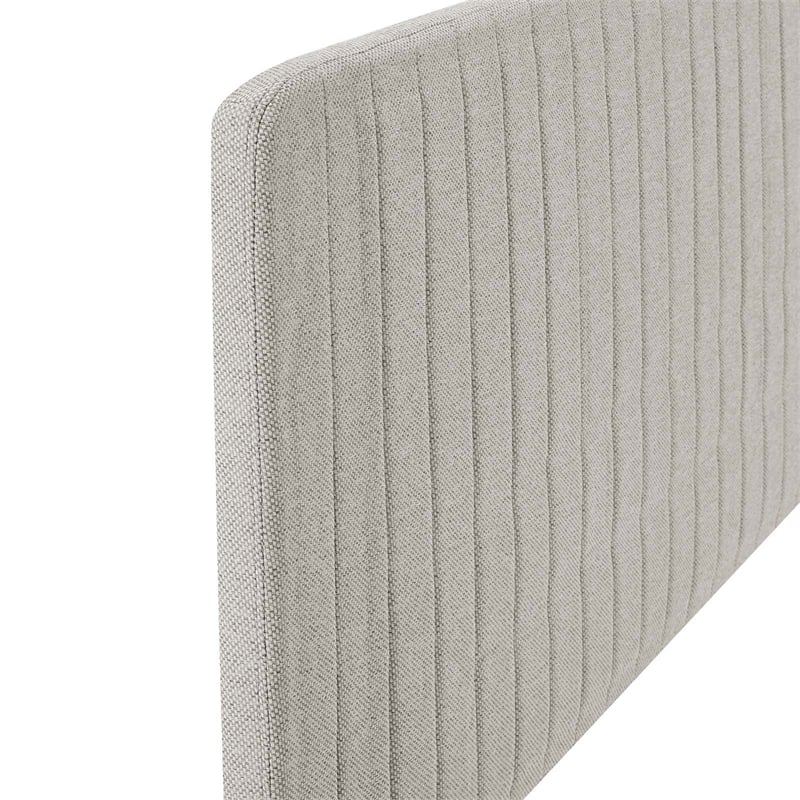 Modway Milenna Channel Tufted Fabric King/California King Headboard in Oatmeal