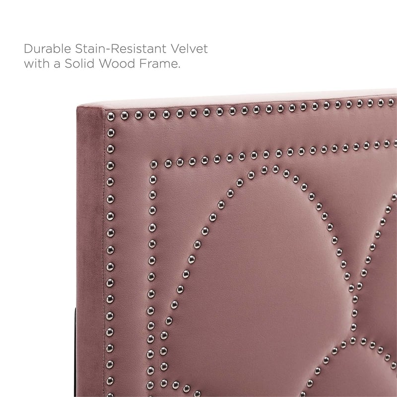 Modway Greta Performance Velvet King/California King Headboard in Dusty Rose