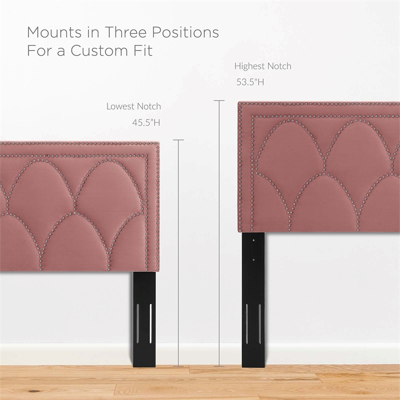 Modway Greta Performance Velvet King/California King Headboard in Dusty Rose