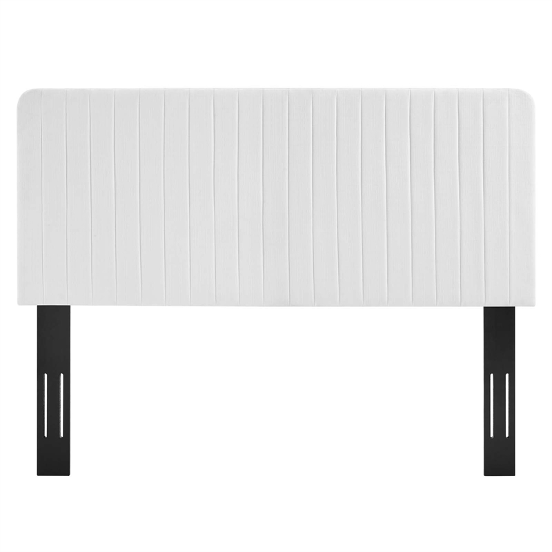 Modway Milenna Channel Tufted Fabric King/California King Headboard in White