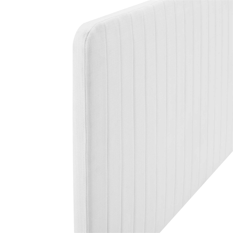 Modway Milenna Channel Tufted Fabric King/California King Headboard in White