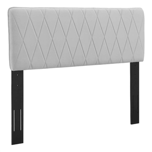 modway leila twin upholstered performance velvet headboard in light gray