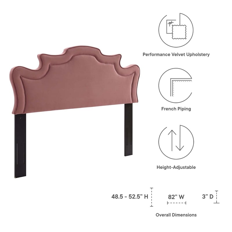 Modway Evangeline Performance Velvet King/California King Headboard - Dusty Rose