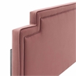 Modway Transfix Modern Performance Velvet Twin Headboard in Dusty Rose Pink