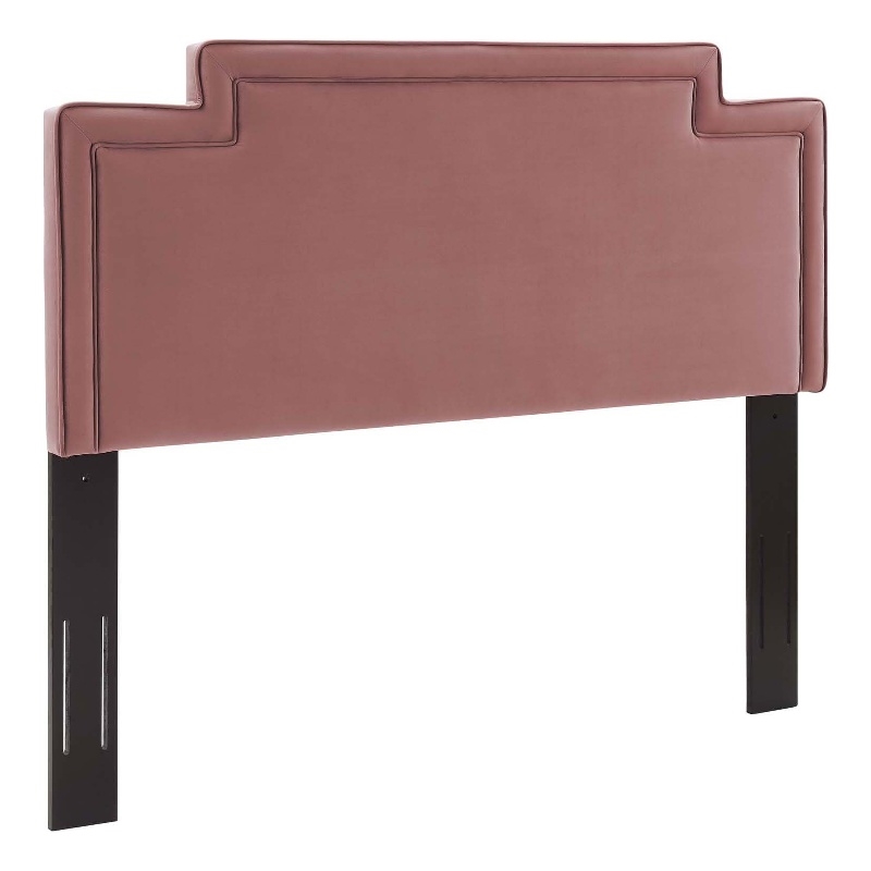 Modway Transfix Modern Performance Velvet Twin Headboard in Dusty Rose Pink
