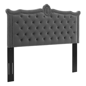 modway louisa twin tufted performance velvet headboard in charcoal