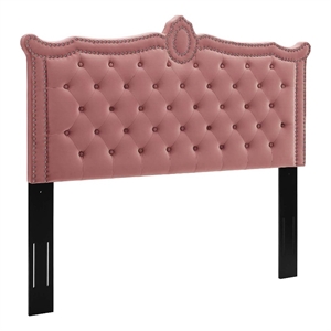 modway louisa twin tufted performance velvet headboard in rose pink