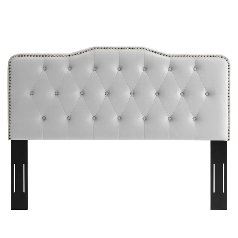 Modway Sophia Tufted Performance Velvet Twin Headboard in Light Gray
