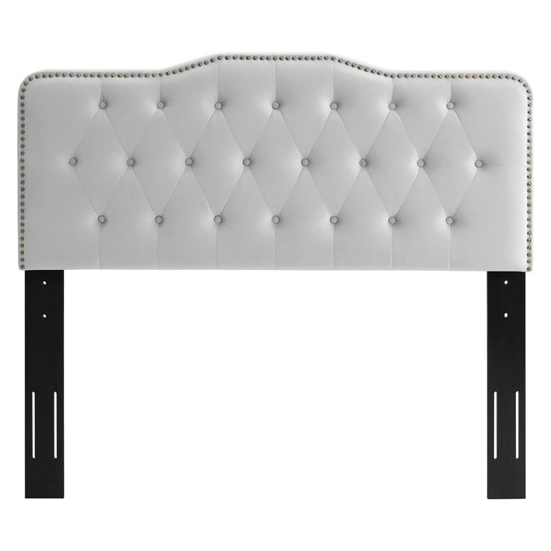 Modway Sophia Tufted Performance Velvet Twin Headboard in Light Gray