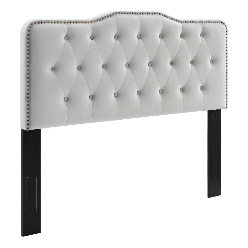 Modway Sophia Tufted Performance Velvet Twin Headboard in Light Gray