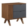 Modway Dylan 4-Piece MDF Wood and Fabric Bedroom Set in Walnut