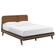 Modway Dylan 4-Piece MDF Wood and Fabric Bedroom Set in Walnut