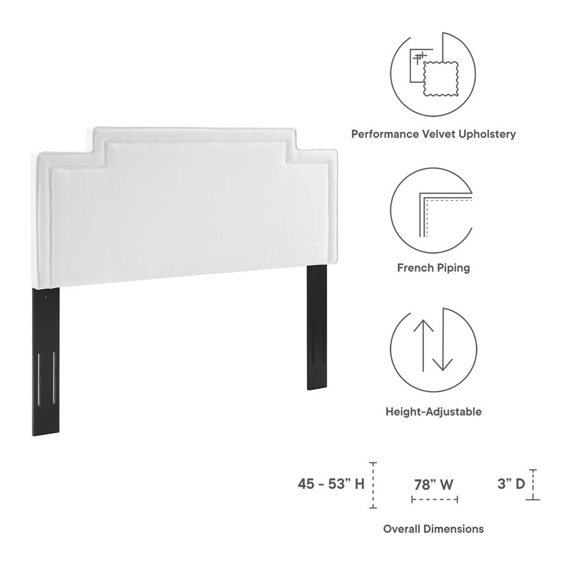 Modway Transfix Performance Velvet King/California King Headboard in White
