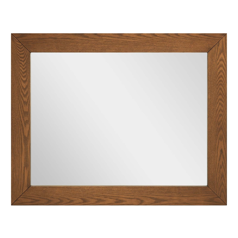 Modway Dylan Modern MDF and Rubberwood Dresser and Mirror in Walnut