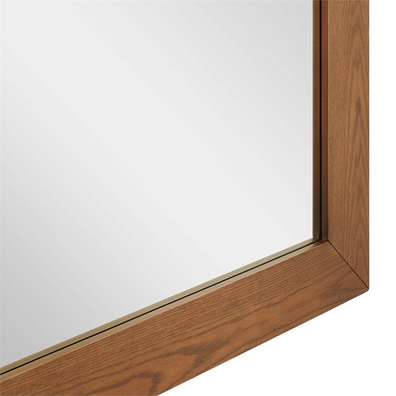 Modway Dylan Modern MDF and Rubberwood Dresser and Mirror in Walnut