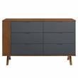 Modway Dylan Modern MDF and Rubberwood Dresser and Mirror in Walnut