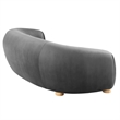 Modway Abundant Modern Performance Velvet Sofa in Charcoal/Natural