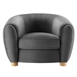 Modway Abundant Modern Performance Velvet Armchair in Charcoal/Natural