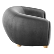 Modway Abundant Modern Performance Velvet Armchair in Charcoal/Natural