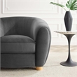 Modway Abundant Modern Performance Velvet Armchair in Charcoal/Natural
