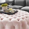 Modway Amour Modern Button Tufted Round Velvet Ottoman in Pink