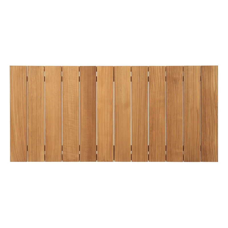 Modway Bayport 6-Piece Modern Teak Wood/Fabric Outdoor Set in White/Natural