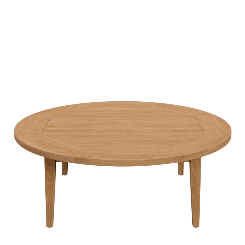 Modway Brisbane Modern Round Teak Wood Outdoor Patio Coffee Table in Natural