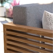Modway Carlsbad Modern Teak Wood/Fabric Patio Loveseat in Gray/Natural