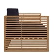 Modway Carlsbad Modern Teak Wood/Fabric Patio Loveseat in Navy/Natural