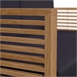 Modway Carlsbad Modern Teak Wood/Fabric Patio Loveseat in Navy/Natural