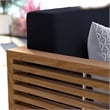Modway Carlsbad Modern Teak Wood/Fabric Patio Loveseat in Navy/Natural