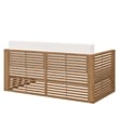 Modway Carlsbad Modern Teak Wood/Fabric Patio Loveseat in White/Natural