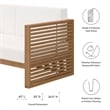 Modway Carlsbad Modern Teak Wood/Fabric Patio Loveseat in White/Natural