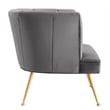 Modway Veronica Modern Channel Tufted Performance Velvet Armchair in Gray
