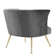 Modway Veronica Modern Channel Tufted Performance Velvet Armchair in Gray