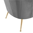 Modway Veronica Modern Channel Tufted Performance Velvet Armchair in Gray
