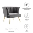 Modway Veronica Modern Channel Tufted Performance Velvet Armchair in Gray